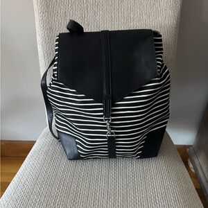 Black and White Striped Bag